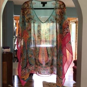 22/24 Lane Bryant pink and turquoise top.